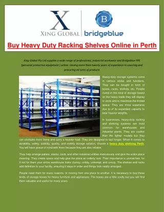 Heavy Duty Racking Shelves Online in Perth