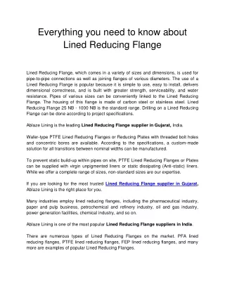 everything you need to know about lined reducing