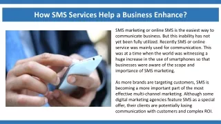 how sms services help a business enhance