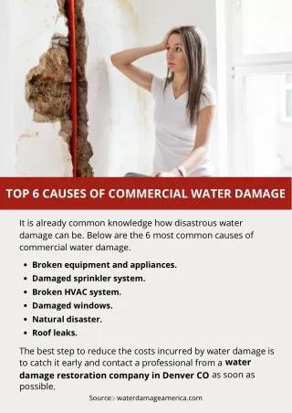 TOP 6 CAUSES OF COMMERCIAL WATER DAMAGE