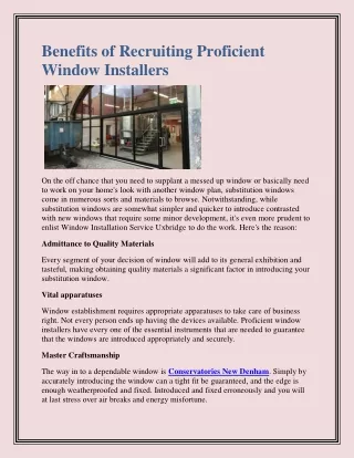 benefits of recruiting proficient window