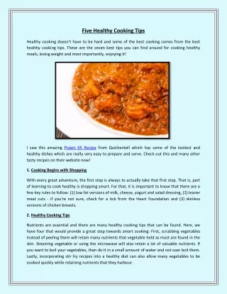 five healthy cooking tips