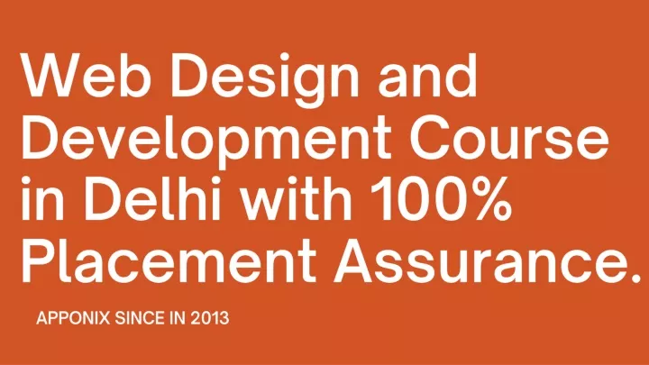 web design and development course in delhi with
