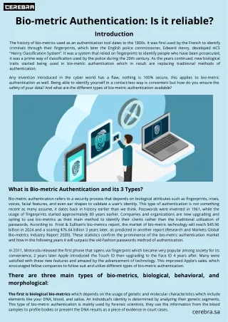 bio metric authentication is it reliable