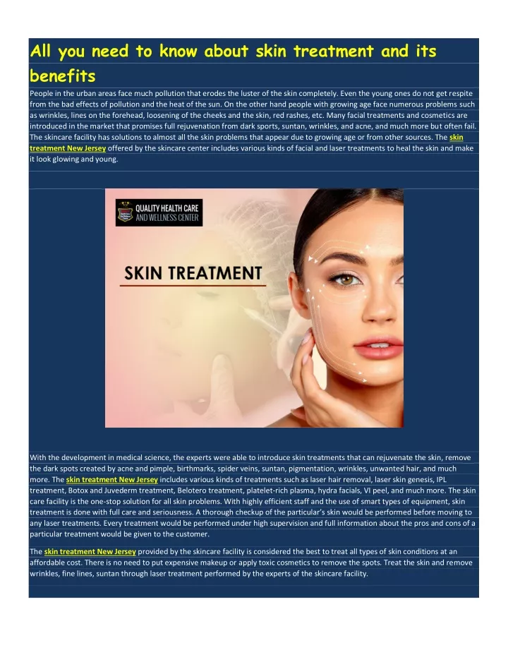 all you need to know about skin treatment