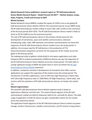 market research future published a research