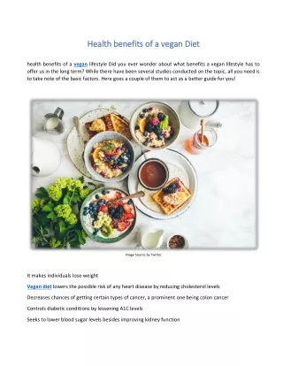 Health benefits of a vegan Diet