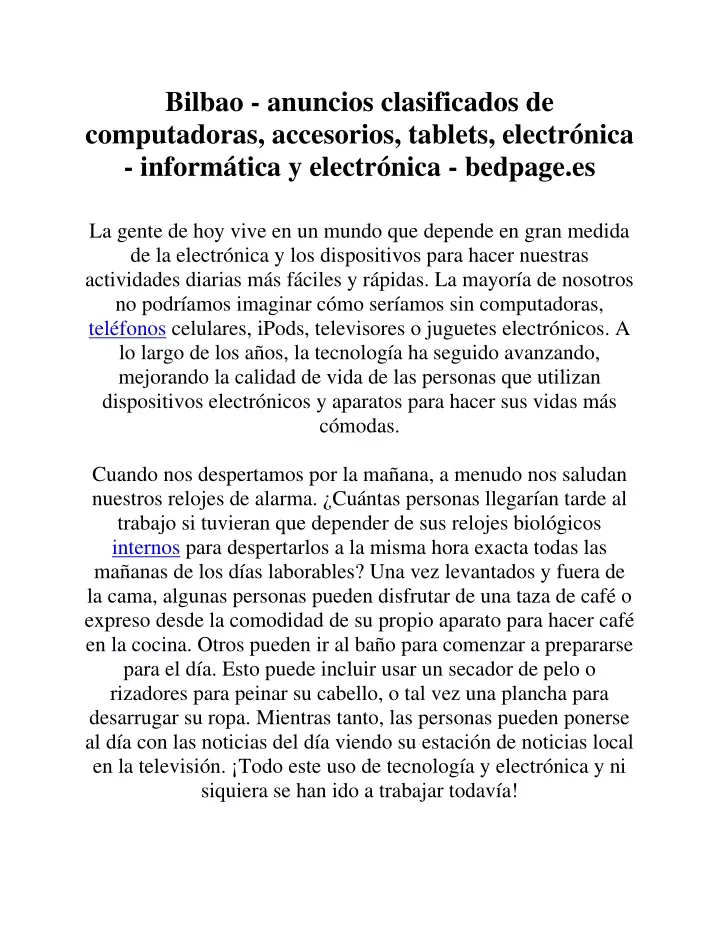 bilbao anuncios clasificados de computadoras