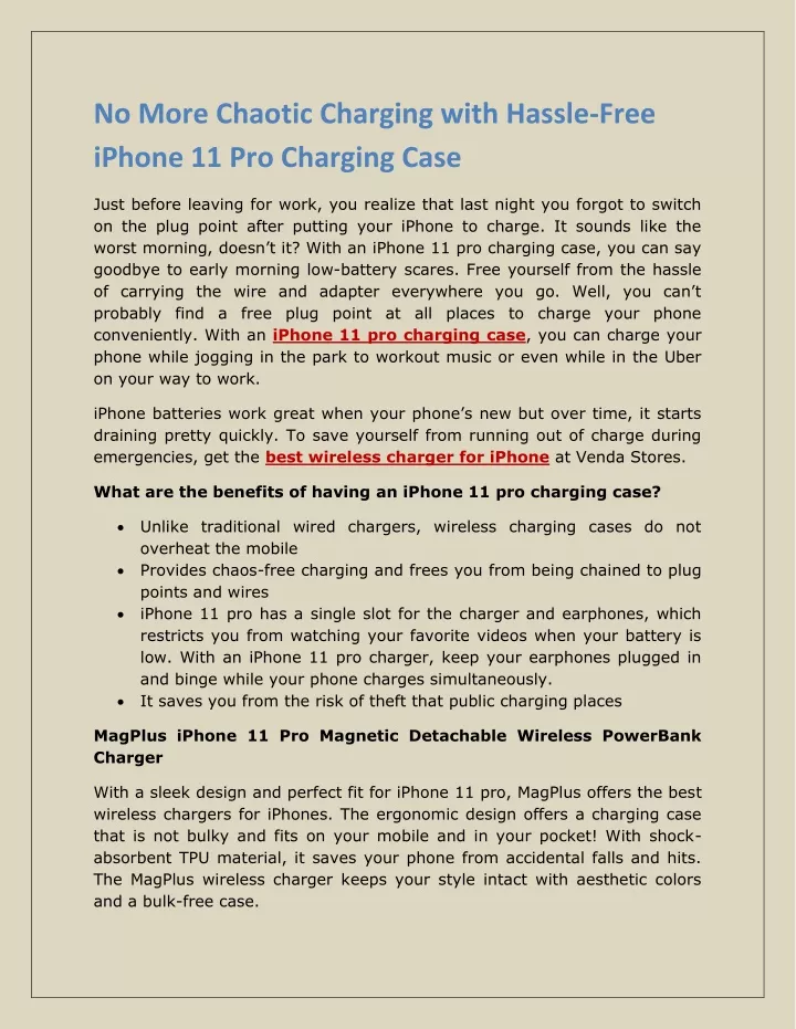 no more chaotic charging with hassle free iphone