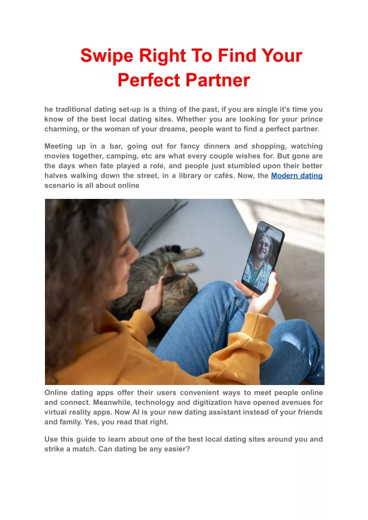 swipe right to find your perfect partner