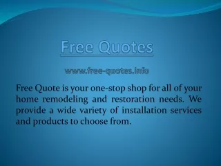 Free Quotes Offer Professional Home Remodelling Services