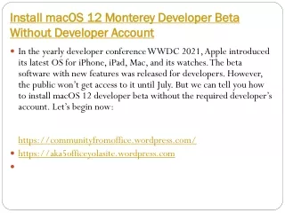 Install macOS 12 Monterey Developer Beta Without Developer Account