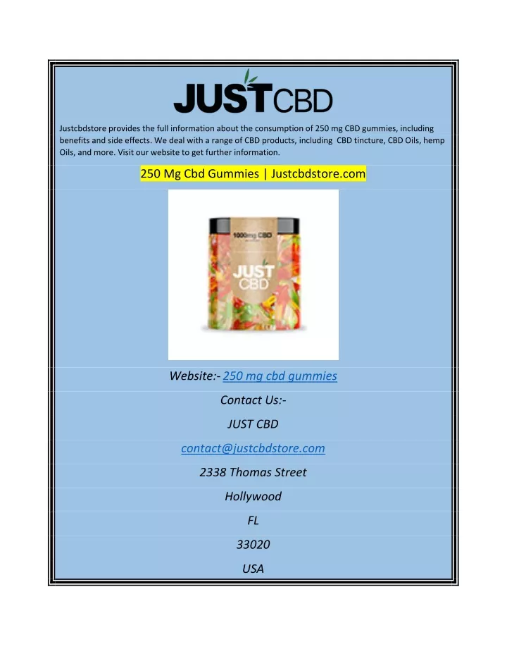 justcbdstore provides the full information about