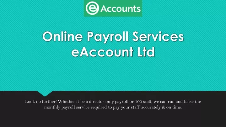 online payroll services eaccount ltd