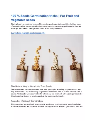 100 % Seeds Germination tricks _ For Fruit and Vegetable seeds