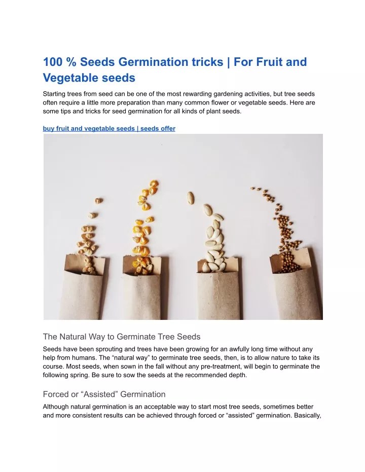 100 seeds germination tricks for fruit