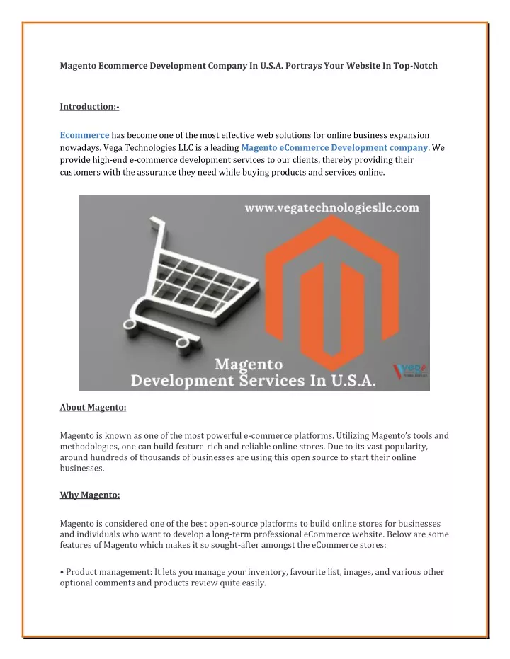 magento ecommerce development company