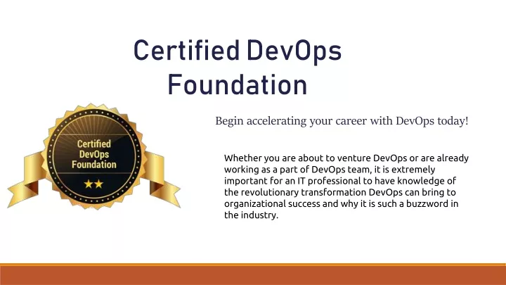 certified devops foundation