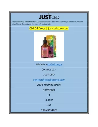 are you searching for cbd oil drops justcbdstore