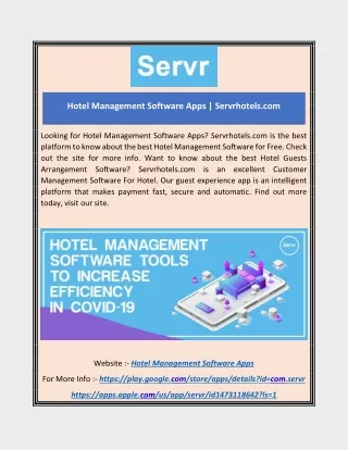 Hotel Management Software Apps | Servrhotels.com