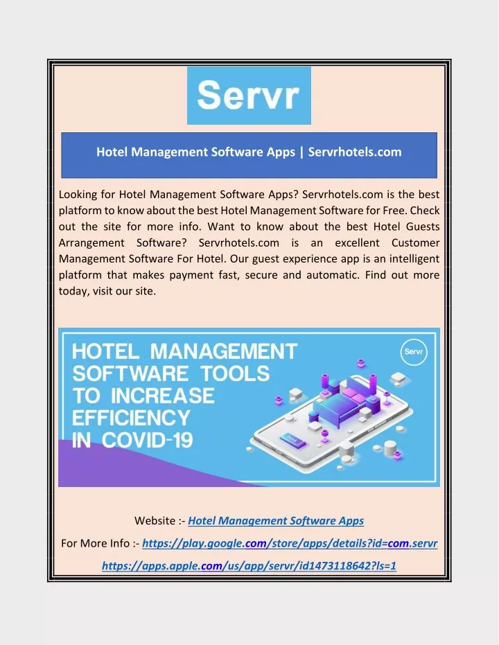 hotel management software apps servrhotels com