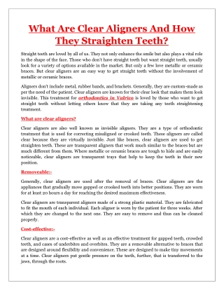 What Are Clear Aligners And How They Straighten Teeth - Bayshore Dental Center
