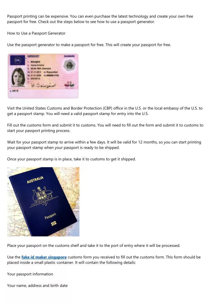 passport printing can be expensive you can even