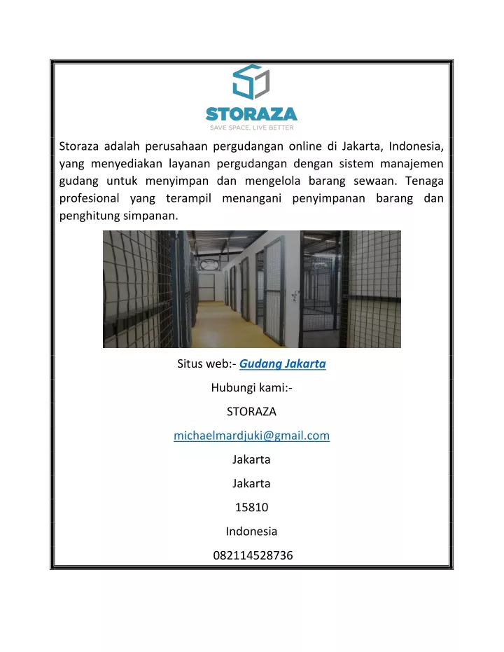 storaza adalah perusahaan pergudangan online