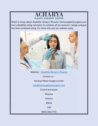 Disability Rating in Phoenix | Acharyaplasticsurgery.com