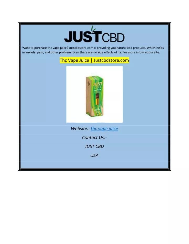 want to purchase thc vape juice justcbdstore
