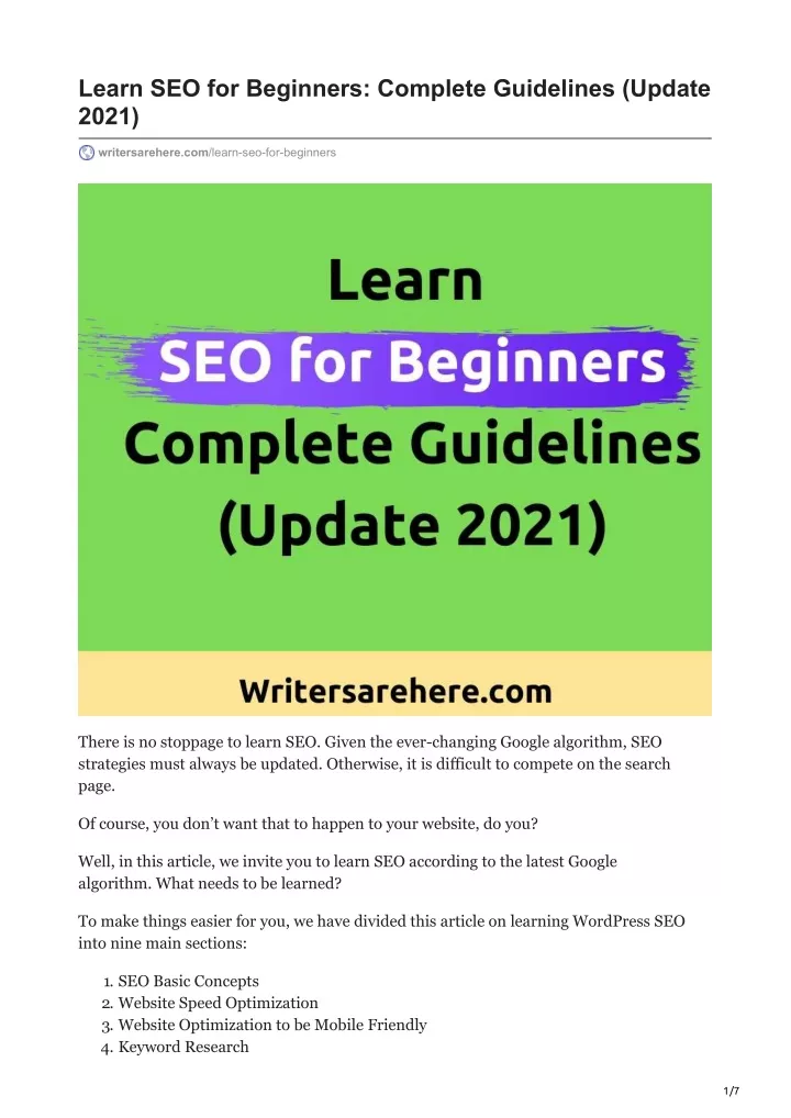 learn seo for beginners complete guidelines