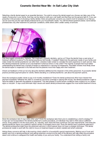 cosmetic dentist near me in salt lake city utah