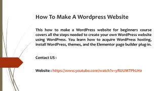 how to make a wordpress website