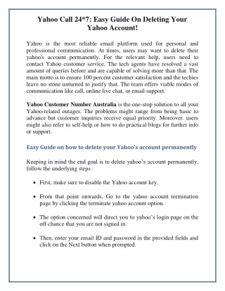 Yahoo Call 24*7: Easy Guide On Deleting Your Yahoo Account!