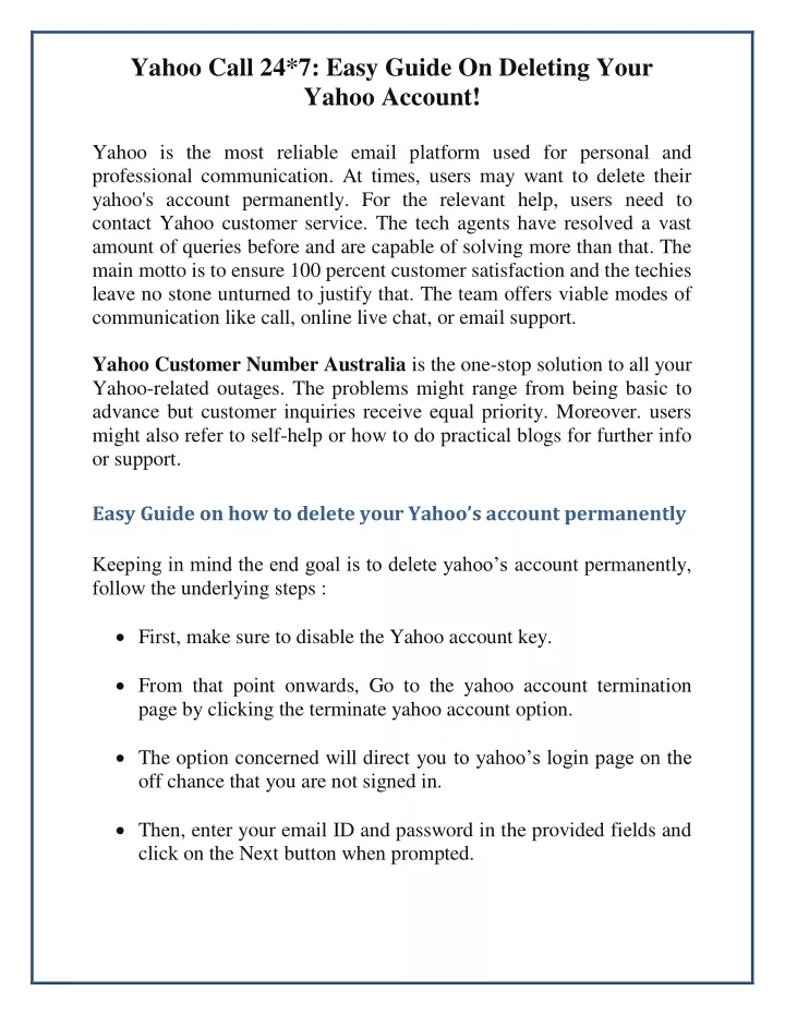 yahoo call 24 7 easy guide on deleting your yahoo