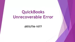 QuickBooks Unrecoverable Error