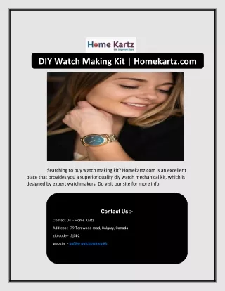 DIY Watch Making Kit | Homekartz.com
