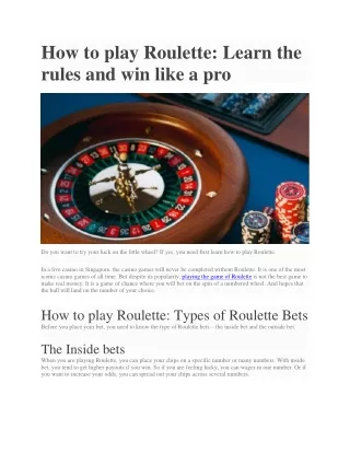 how to play roulette learn the rules and win like