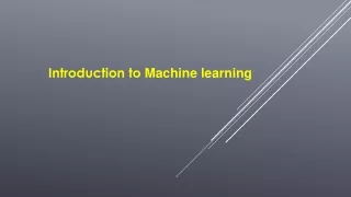 introduction to machine learning