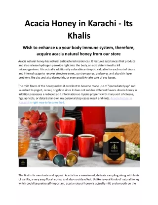 acacia honey in karachi its khalis