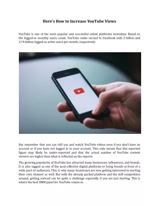 here s how to increase youtube views