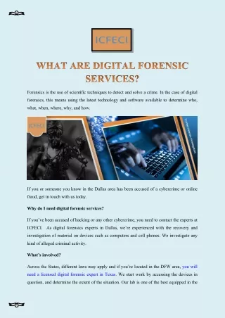 WHAT ARE DIGITAL FORENSIC SERVICES?