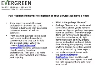 Full Rubbish Removal Rottingdean at Your Service 365 Days a Year!