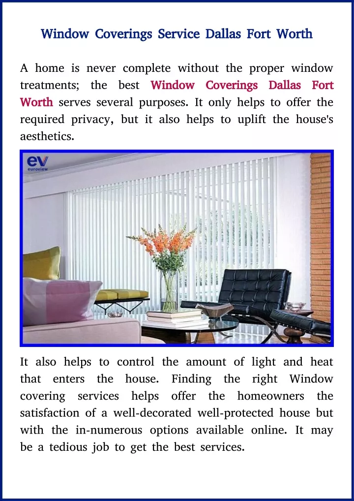 window coverings service dallas fort worth window