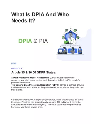 What Is DPIA And Who Need IT