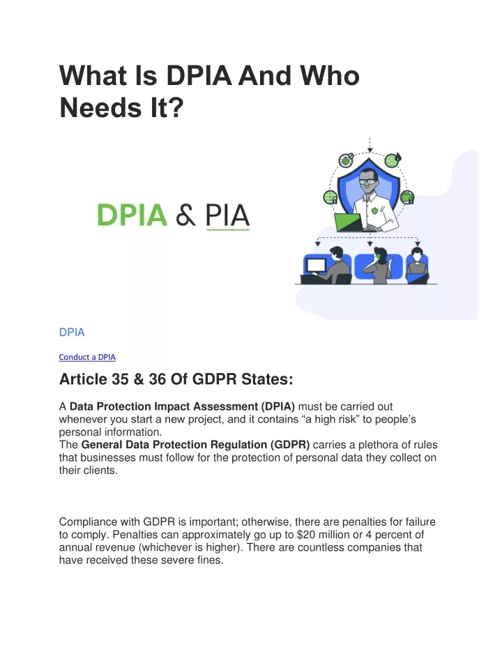 what is dpia and who needs it