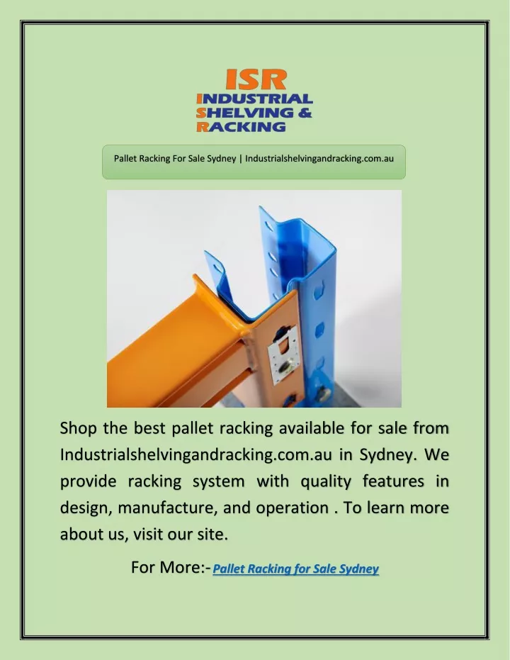 pallet racking for sale sydney