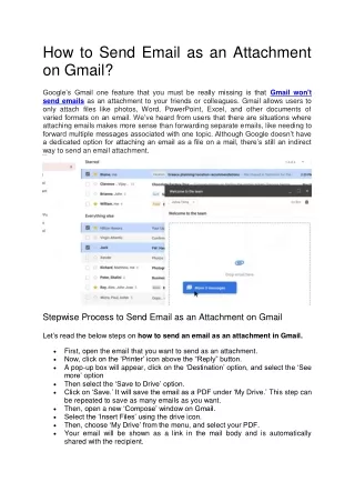 How to Send Email as an Attachment on Gmail