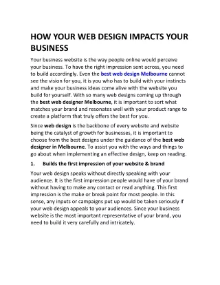 how your web design impacts your business