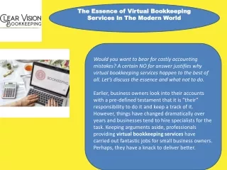 The Essence of Virtual Bookkeeping Services In The Modern World